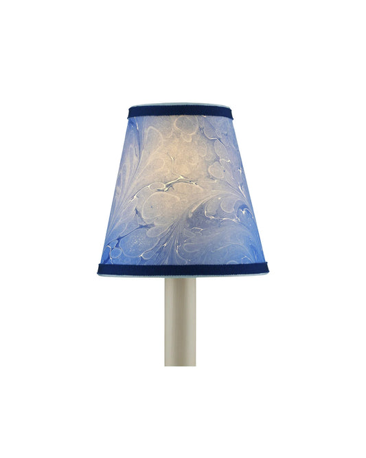 Marble Blue Paper Tapered Chandelier Shade