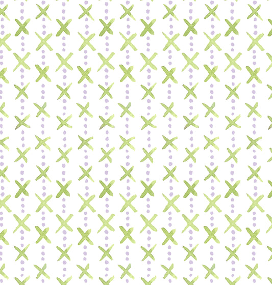 Textiles By Smith, Overdot Lime Lilac Print Wallpaper